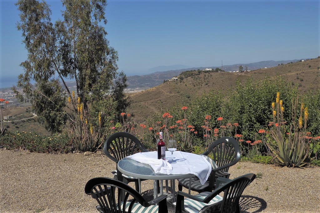 Ferienhaus mit privatem Pool und Meerblick in Algarrobo, Andalusien.