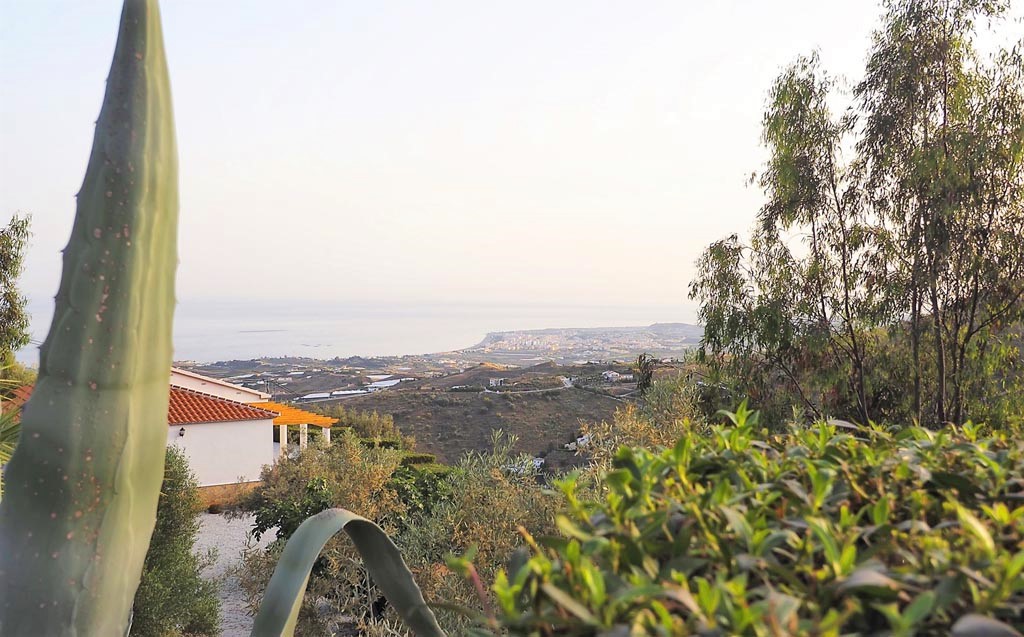 Feriebolig med privat pool og havudsigt i Algarrobo, Sydspanien.