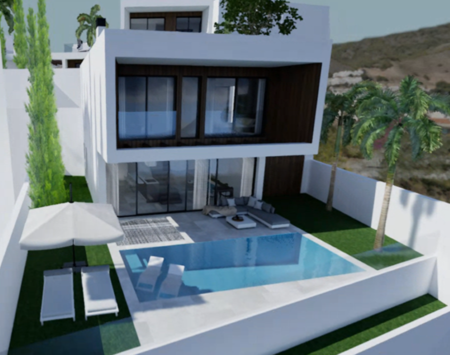 9 new build villas with private pool, sea view and 800 meters from the Burriana beach.